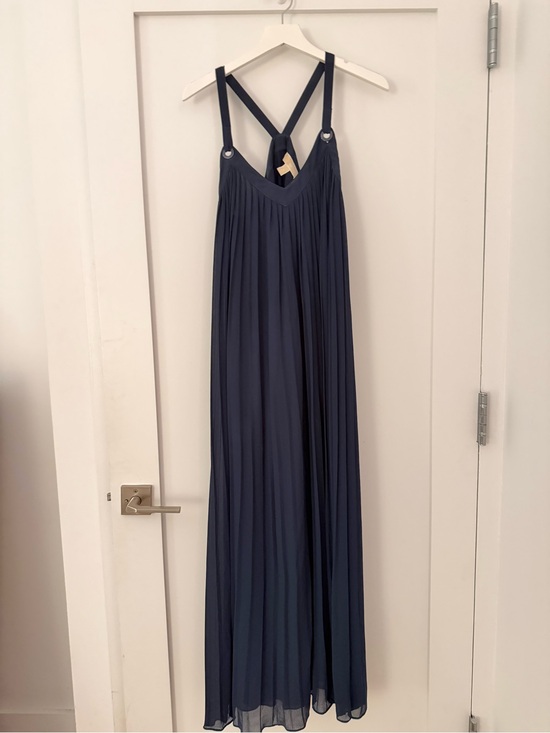 Dresses & Skirts - Michael Kors Deep Navy Pleated Maxi Dress with Crossed Back Straps